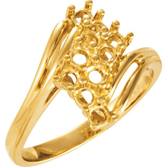 Round Sapphire Waterfall Cluster Ring