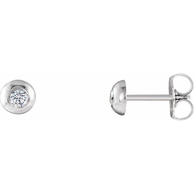 round lab-grown diamond bezel stud earrings in 14k white gold