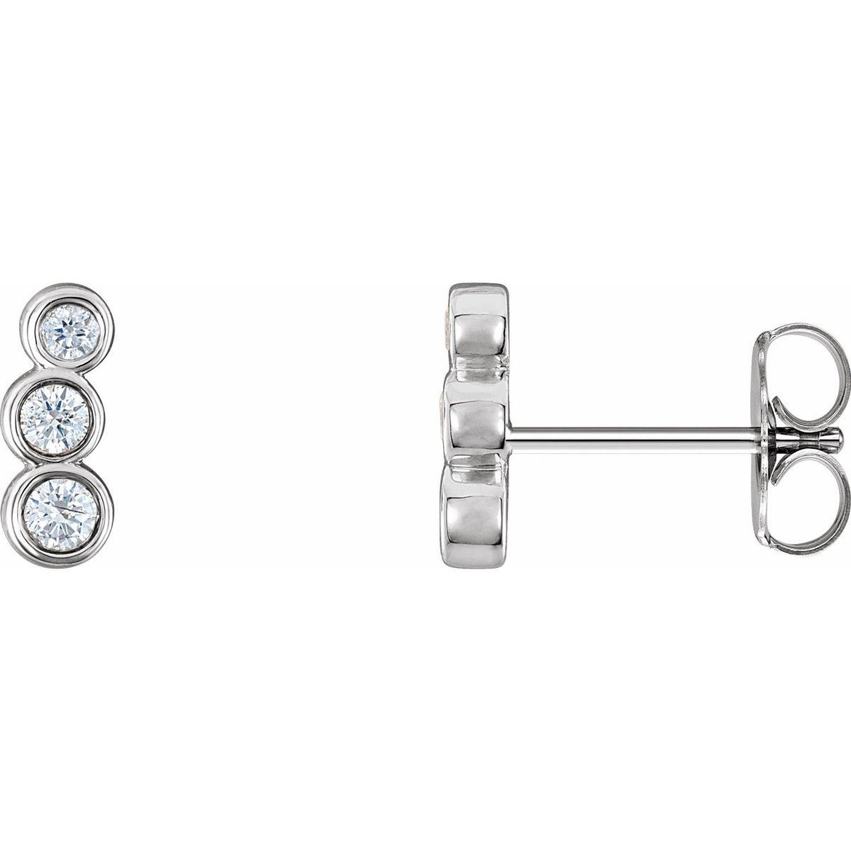 14K White Gold 1/8 ct tw Petite Diamond Ear Climbers diamond earrings