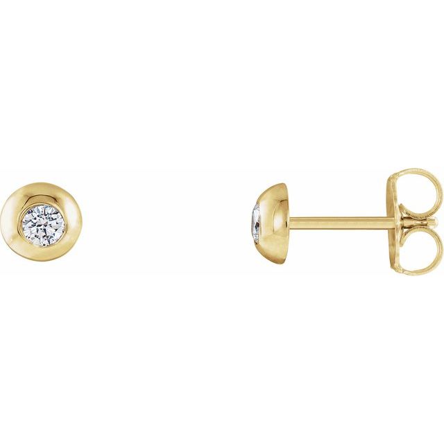 round lab-grown diamond bezel stud earrings in 14k yellow gold