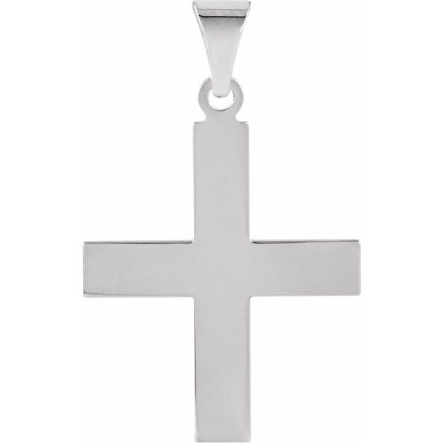 greek cross pendant in 14k white gold