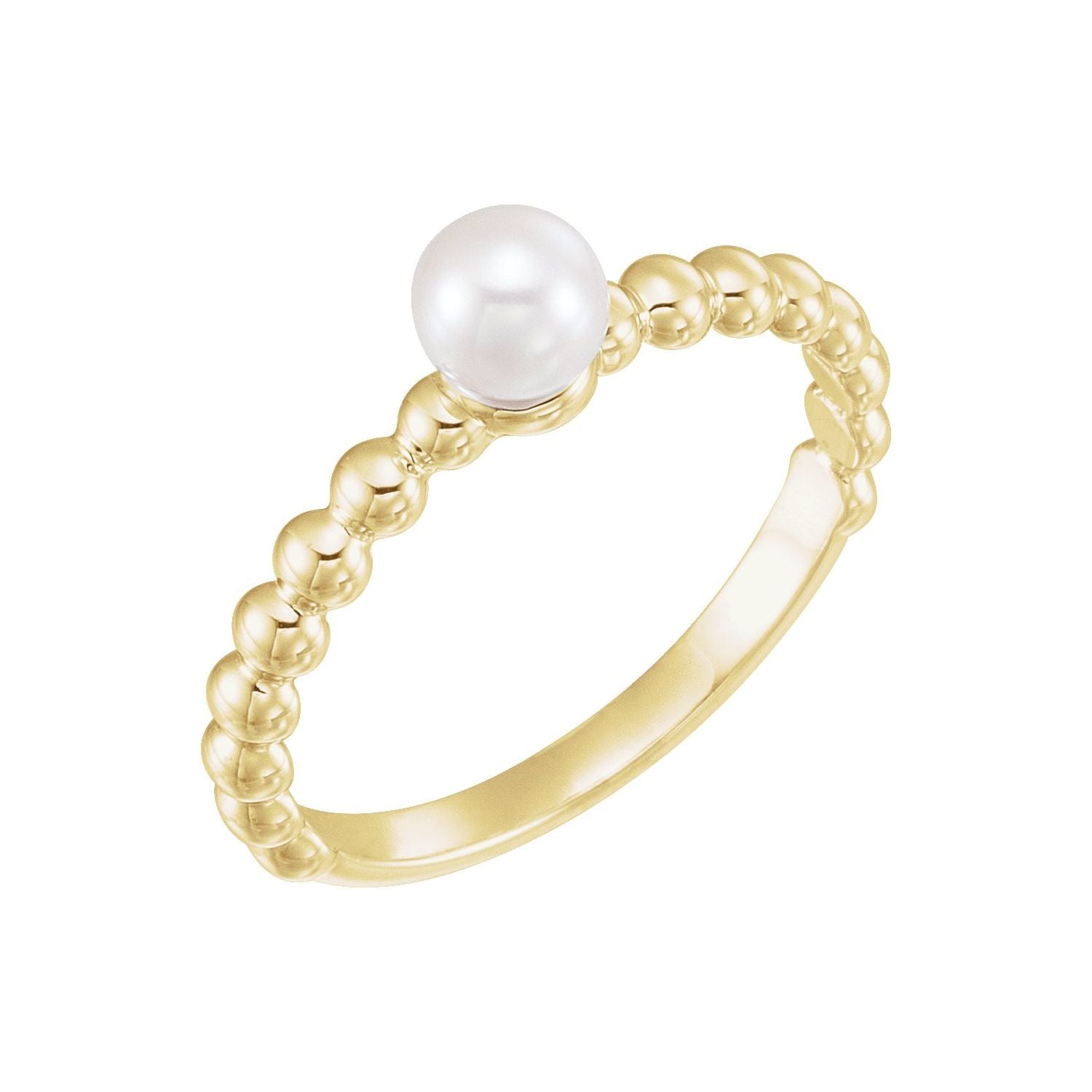 Freshwater Pearl Stackable Ring in 14K Yellow Gold