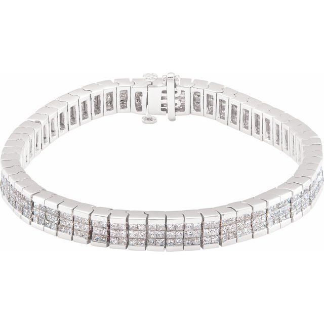 8 3/8 ct natural diamond tennis bracelet in 14k white gold