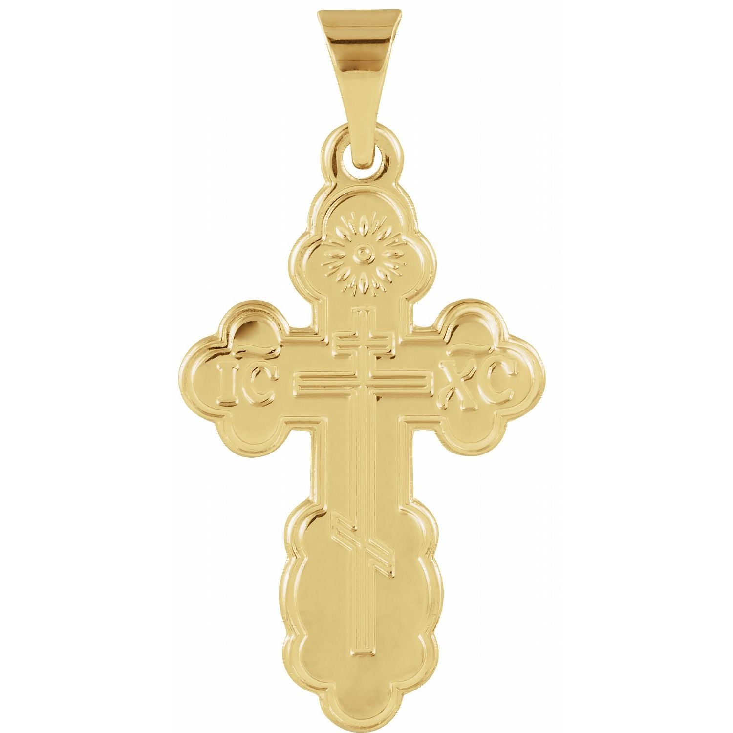 St. Olga Orthodox Cross Pendant in 14K Yellow Gold