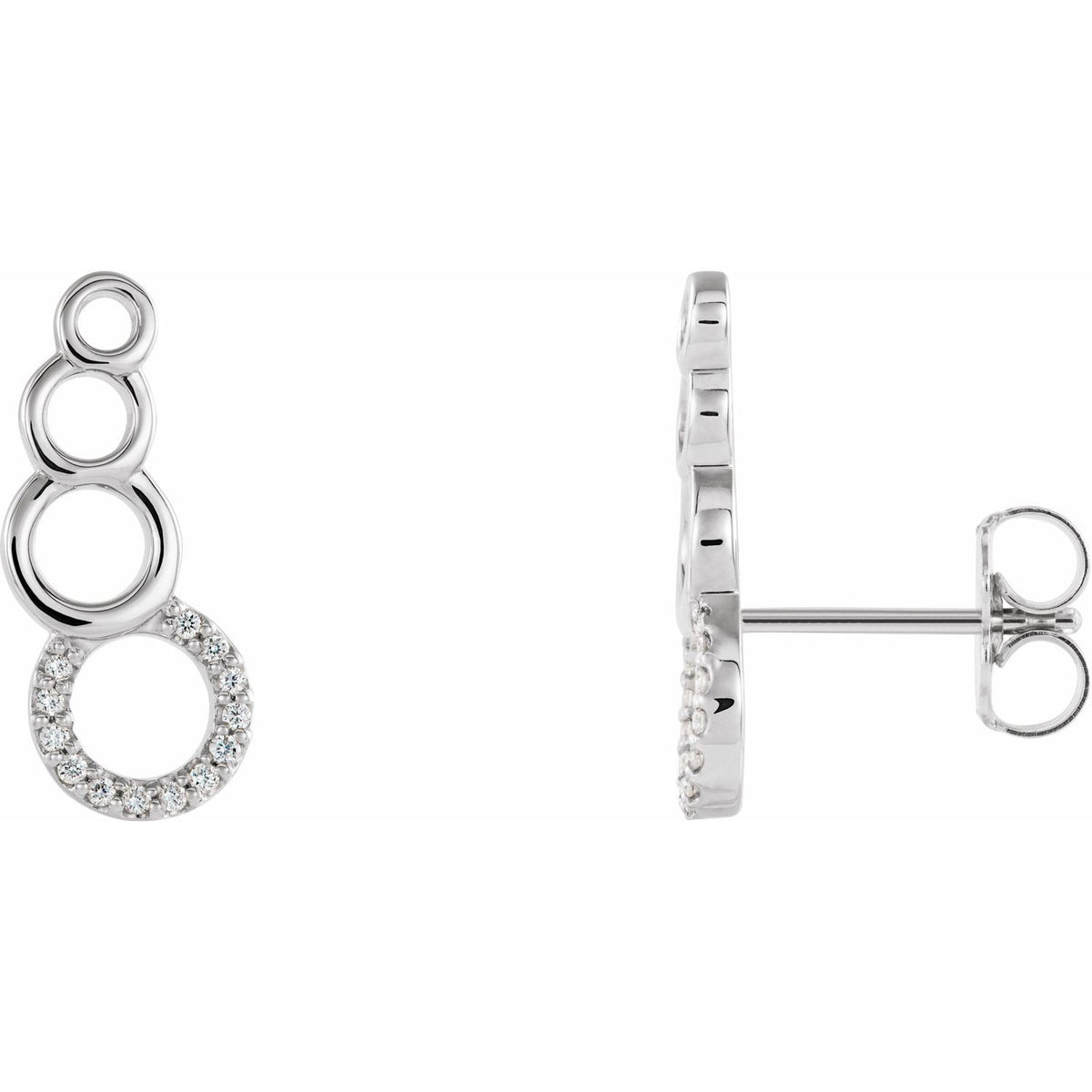 14K White Gold .06 ct tw Diamond Geometric Ear Climbers diamond earrings