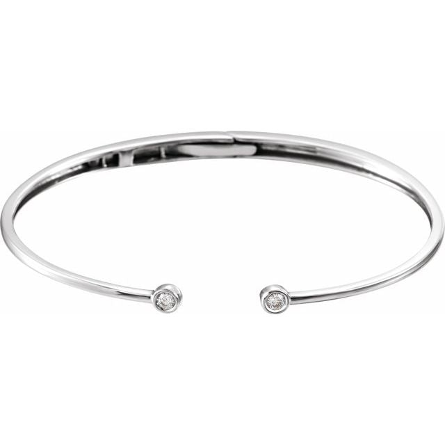 diamond hinged cuff bracelet in 14k white gold