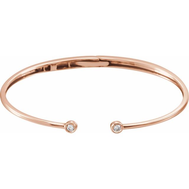 diamond hinged cuff bracelet in 14k rose gold