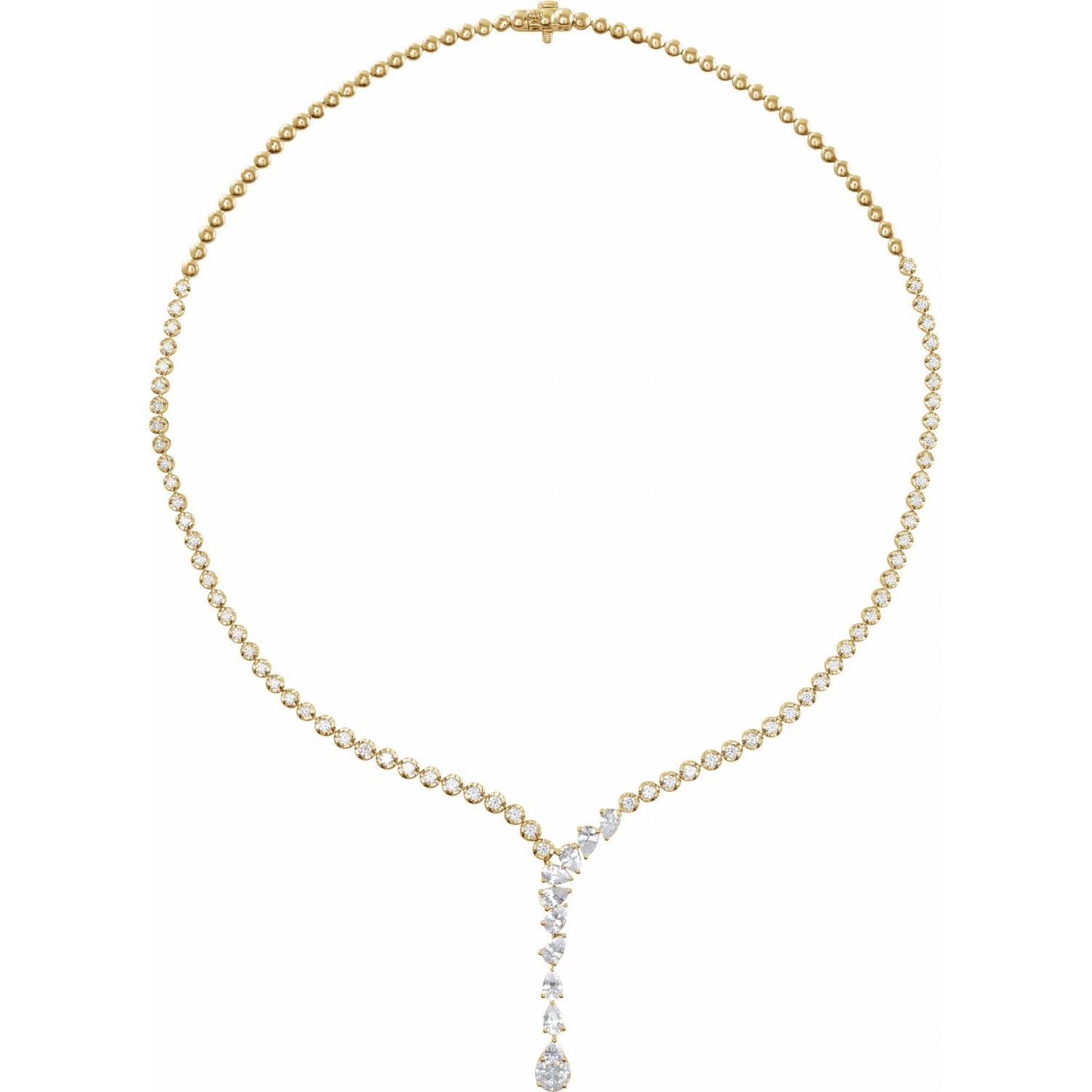 5 1/2 ct Lab-Grown Diamond Tennis Necklace in Yellow Gold
