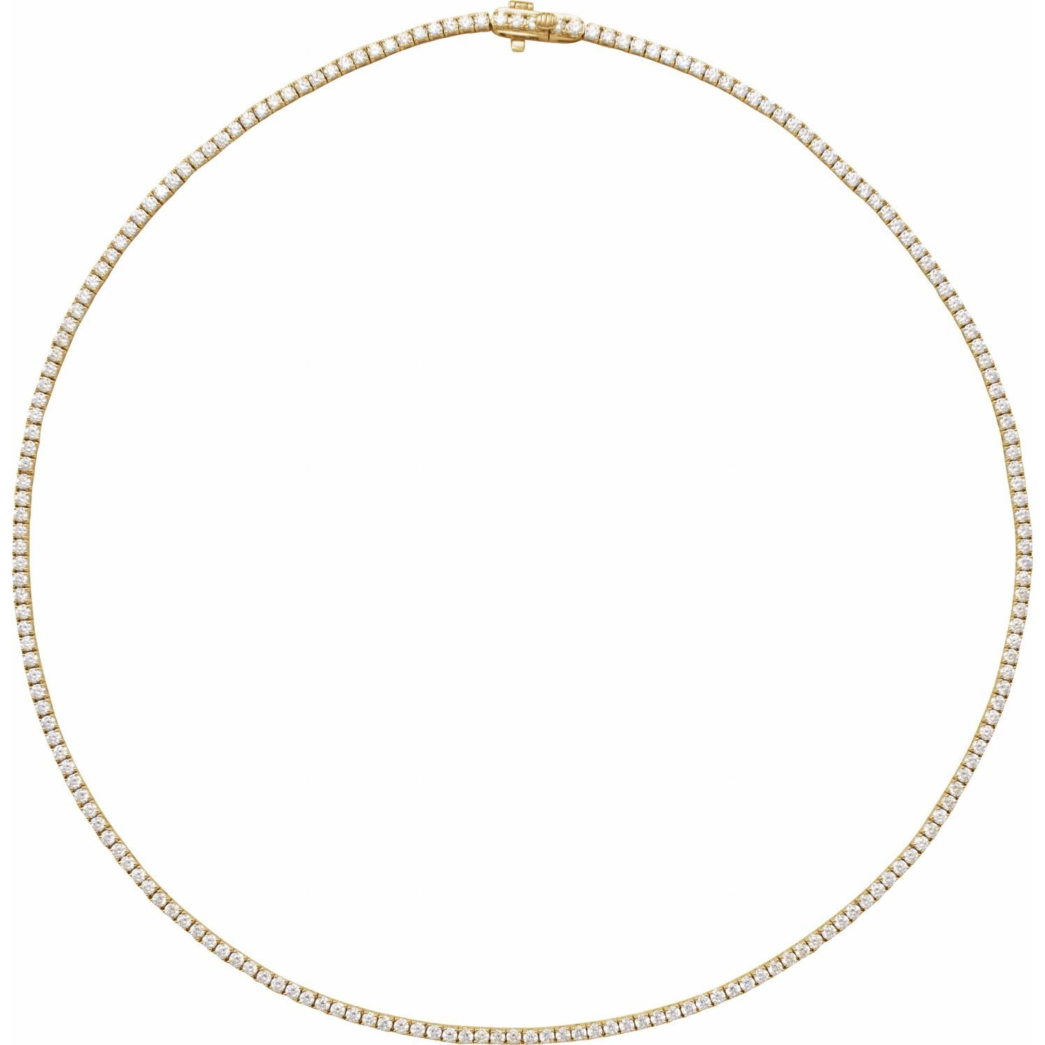5 7/8 ct Natural Diamond Tennis Necklace in Yellow Gold