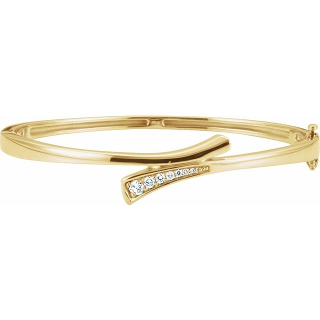 channel-set diamond bangle bracelet in 14k yellow gold