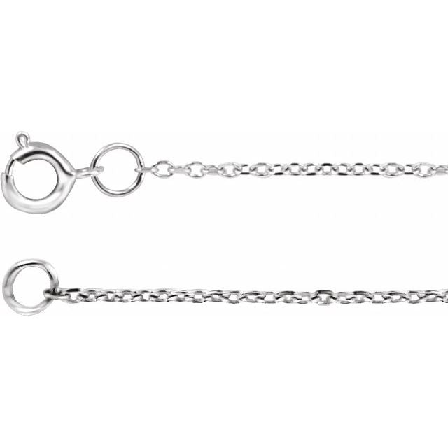1mm diamond-cut adjustable cable chain necklace in 14k white gold, 16-18" adjustable