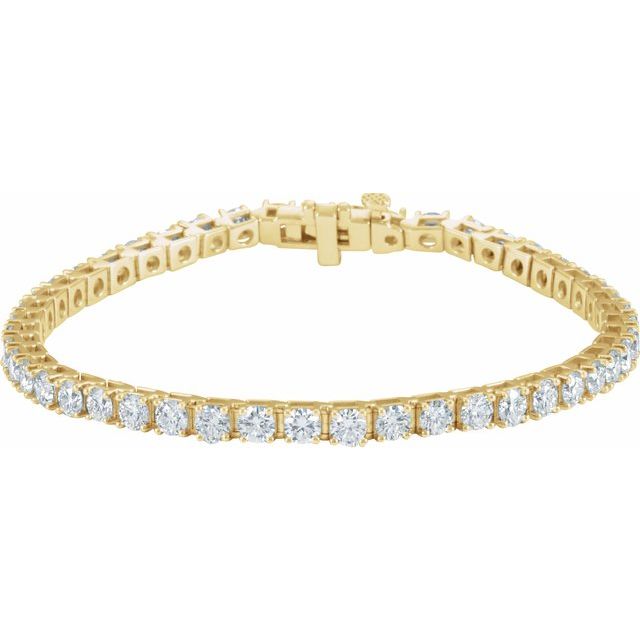 18k 7 ct natural diamond tennis bracelet in 18k yellow gold