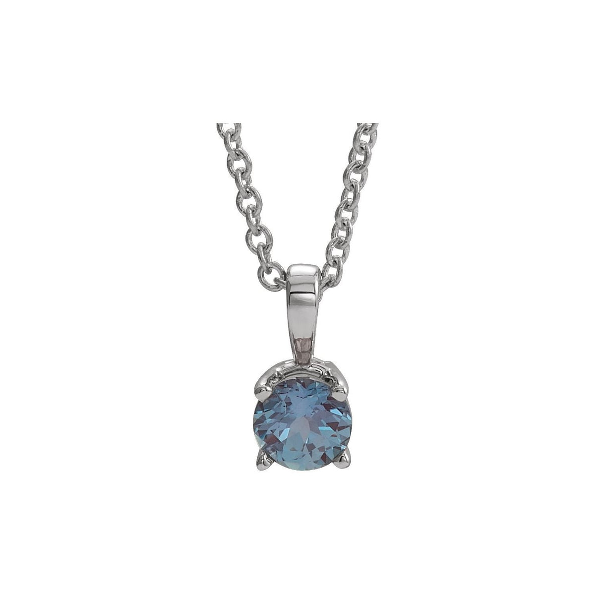 Petite Lab-Grown Alexandrite Solitaire Pendant