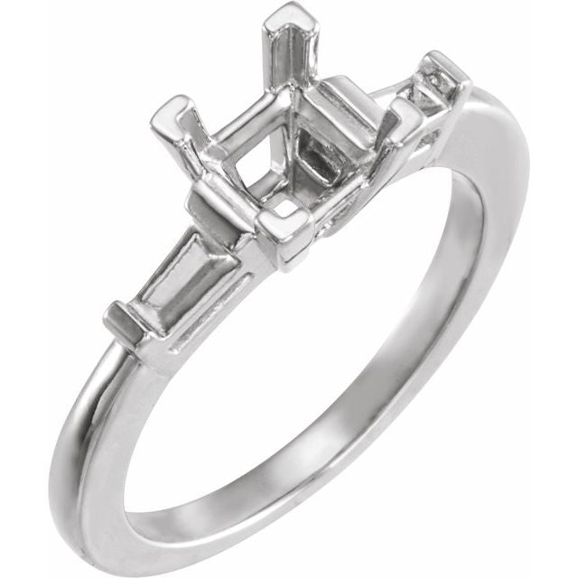 1.5 ct Princess Lab-Grown Diamond V-Prong Baguette Engagement Ring