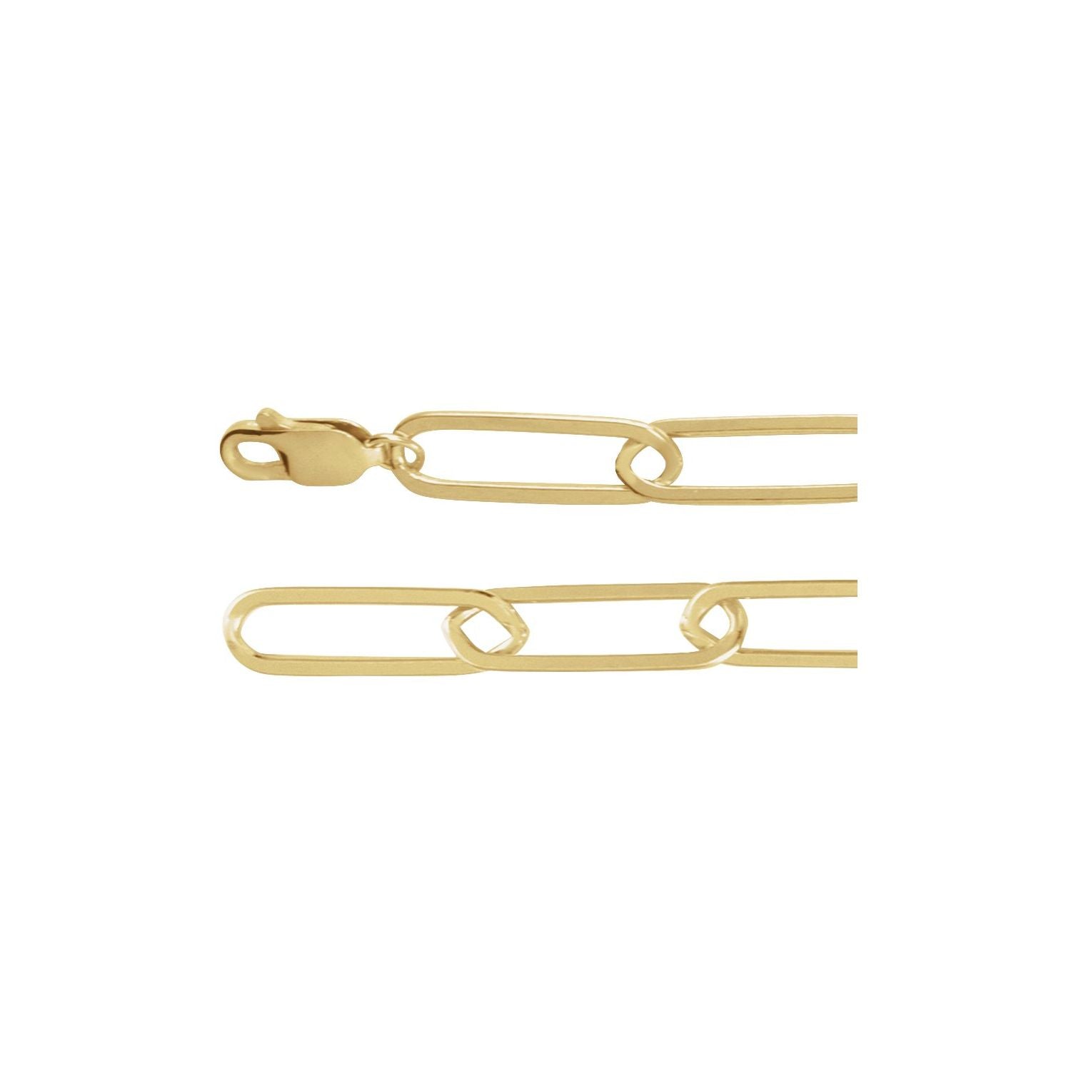 6.2mm Paperclip Chain Necklace | Diamond & Sapphire