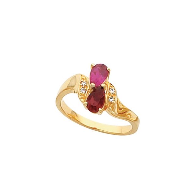 Pear Amethyst Two-Stone Ring