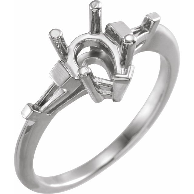 1.0 ct Pear Lab-Grown Diamond Baguette-Accented Engagement Ring