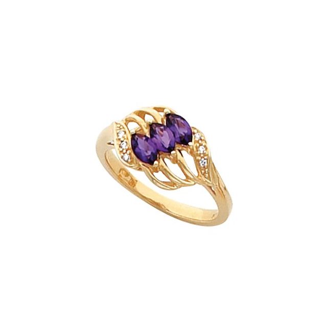 Marquise Emerald Tapered Trio Ring