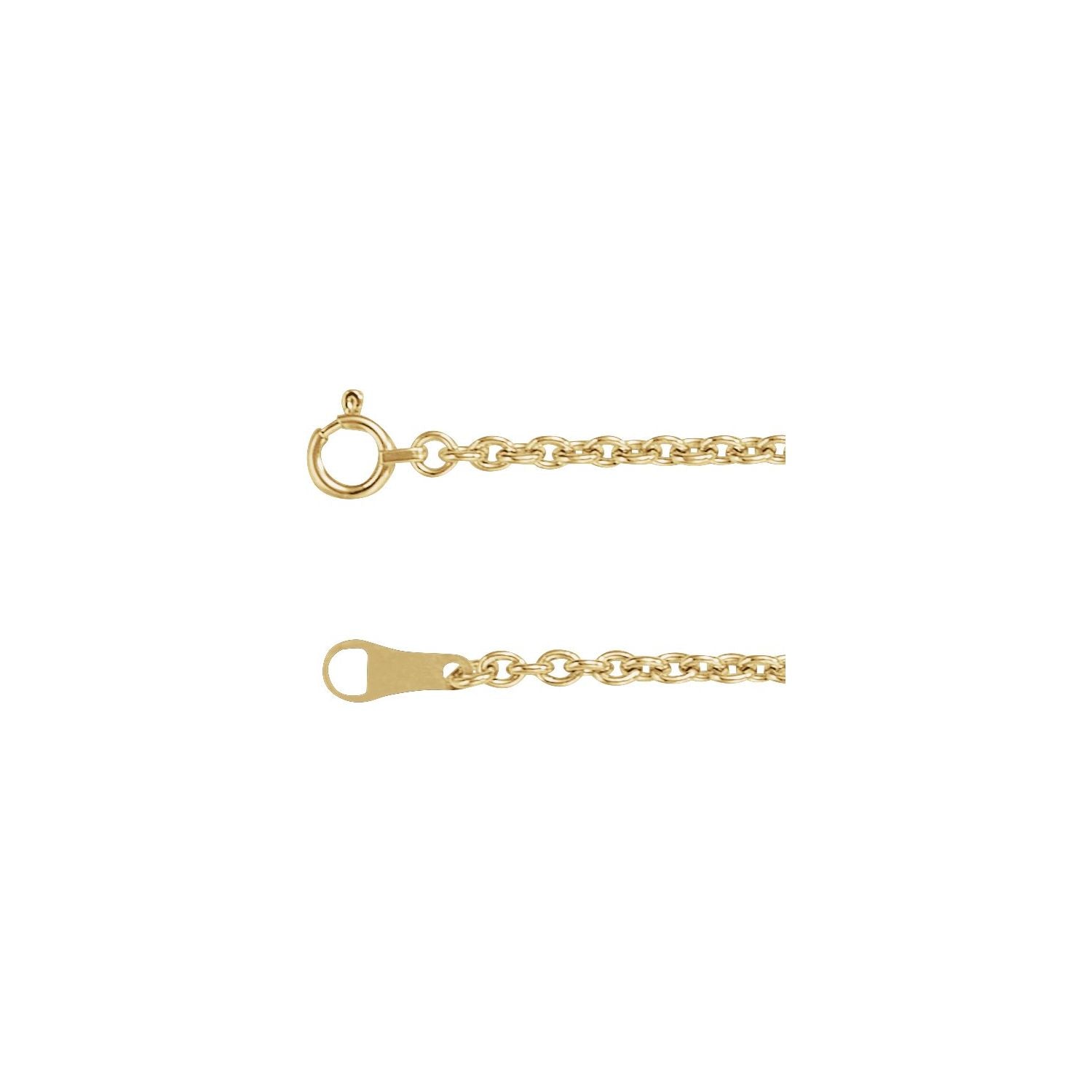 18K Yellow Gold 2.2 mm cable chain necklace