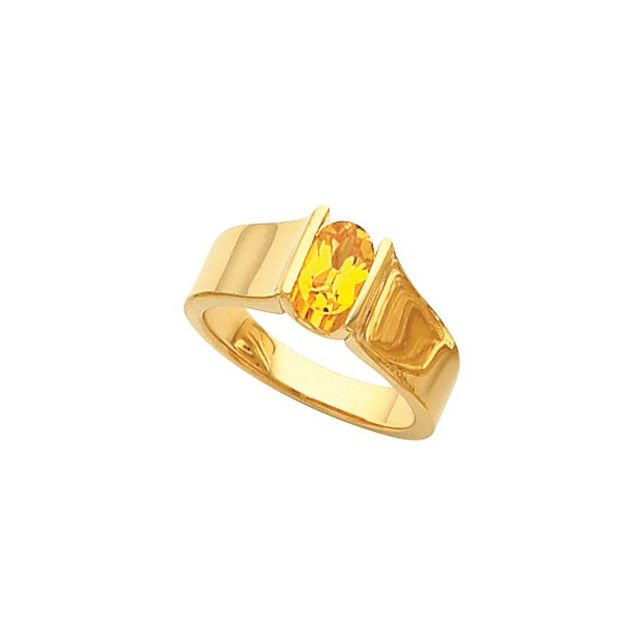 Riverbed Channel Oval Citrine Ring