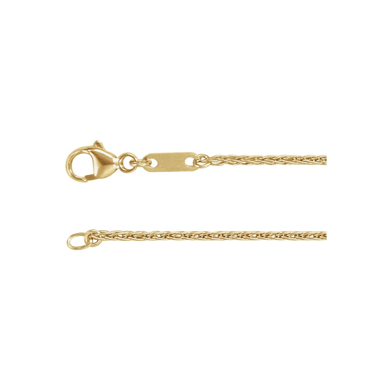 10K Yellow Gold 1.2 mm wheat necklace