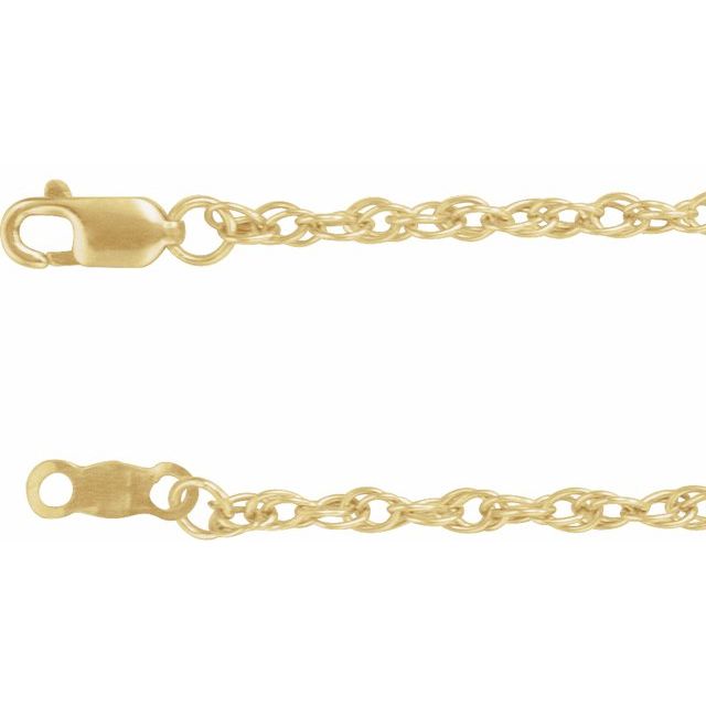 1.75mm rope gold chain necklace in 18k yellow gold, 16 inch