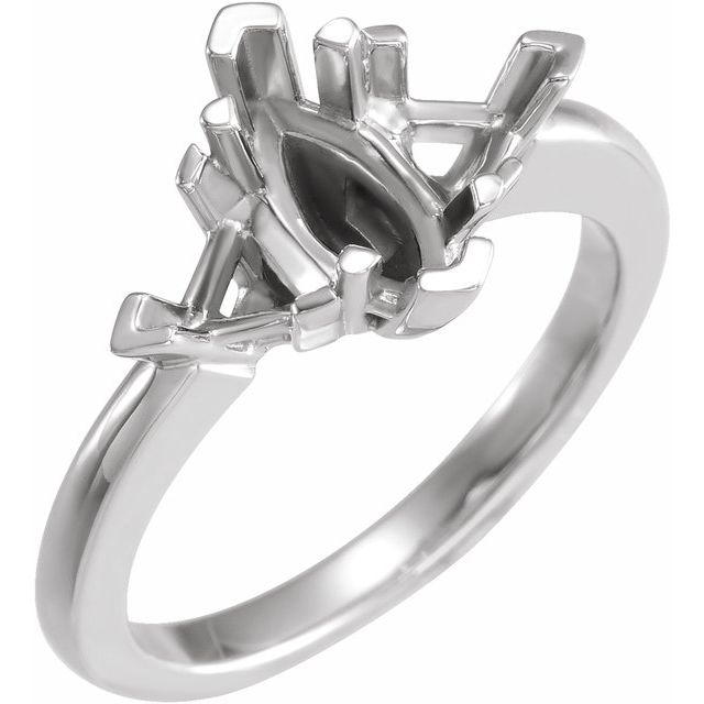 1.0 ct Marquise Lab-Grown Diamond Cathedral Three-Stone Engagement Ring