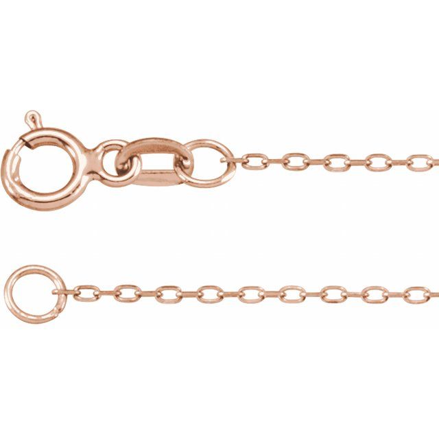 0.85mm diamond-cut cable chain necklace in 14k rose gold, 16"