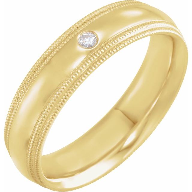 Men's Milgrain Diamond Band, .04 CT