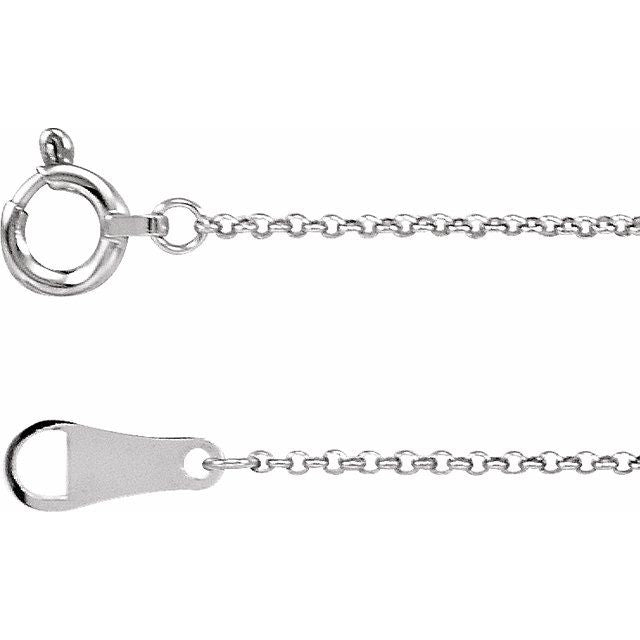 1mm rolo chain necklace in platinum, 16"
