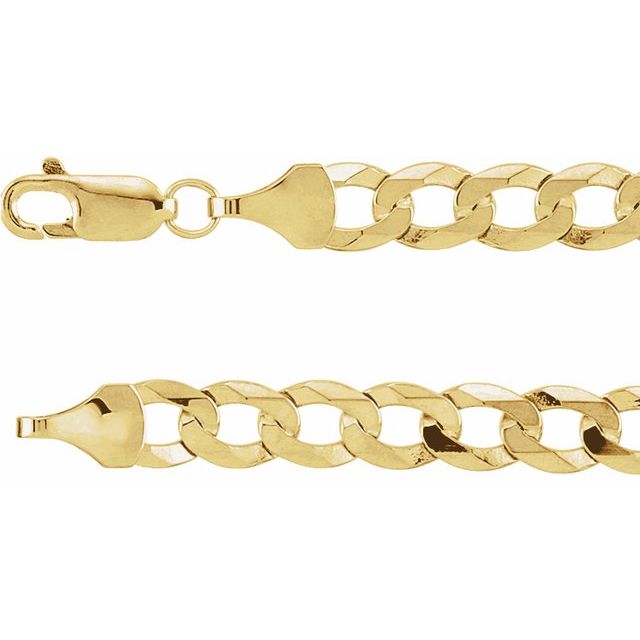 5.8mm curb chain necklace in 14k yellow gold, 16 inch
