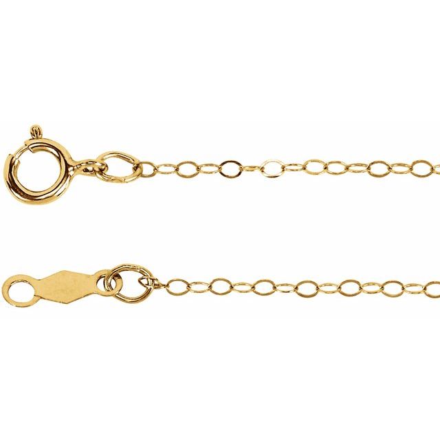 1mm flat cable chain necklace in 14k yellow gold, 16"