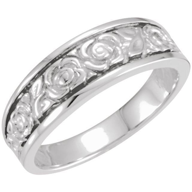 Heritage Floral Men's Wedding Band, 6 mm width