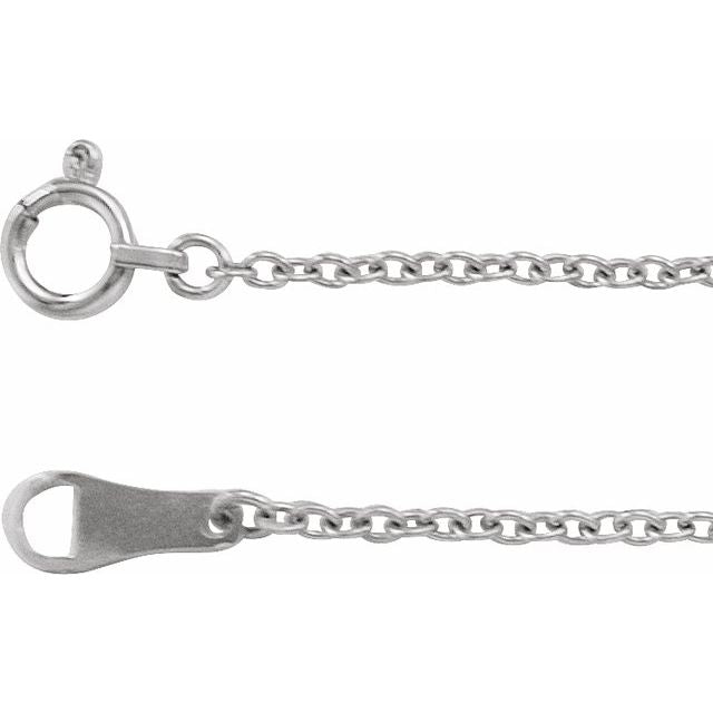 1.5mm cable chain necklace in 18k white gold, 16"