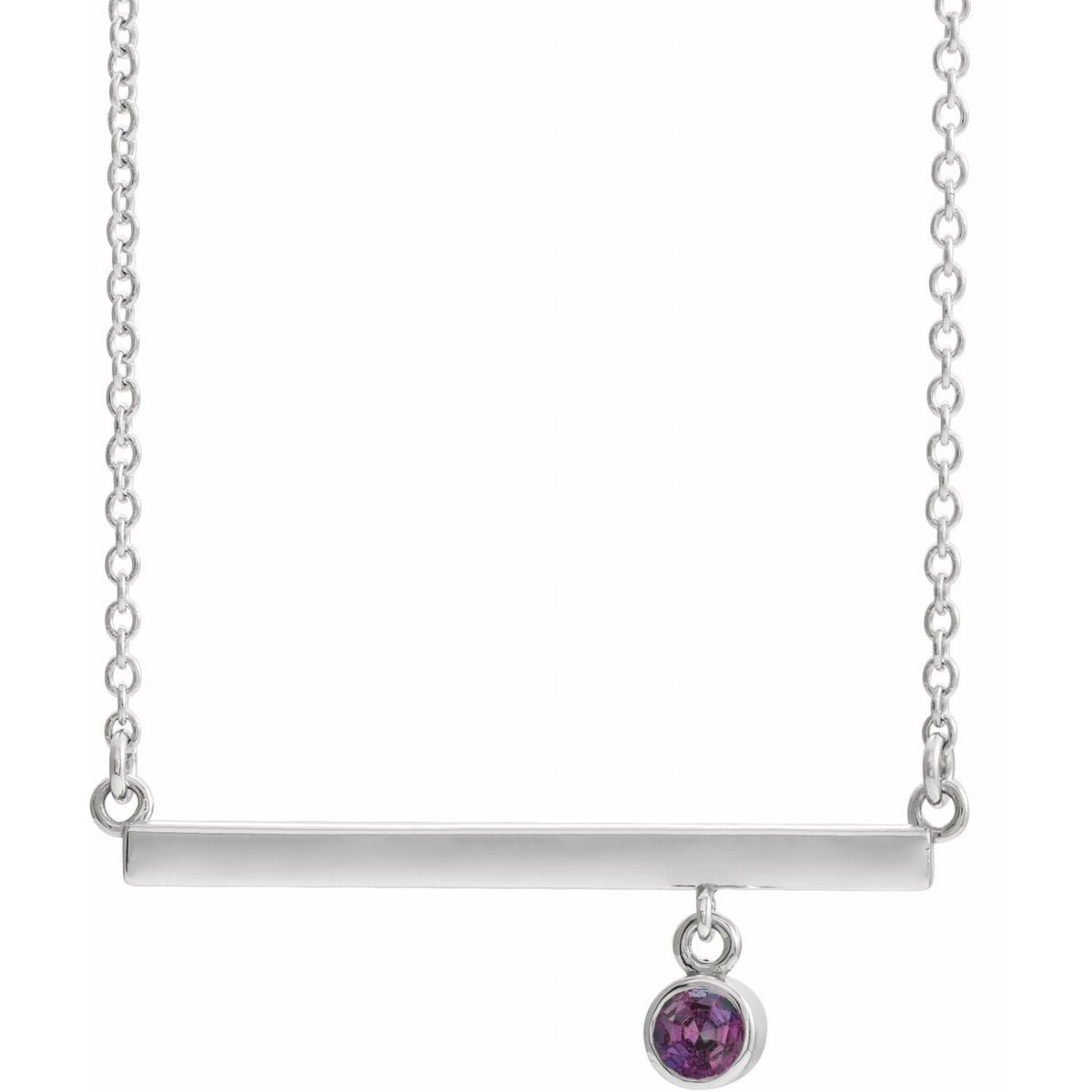 Lab-Grown Alexandrite Bezel-Set Pendant