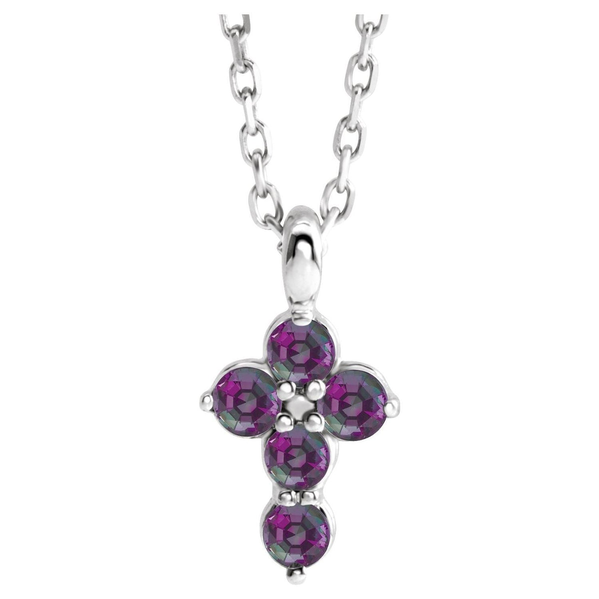 Lab-Grown Alexandrite Cross Pendant