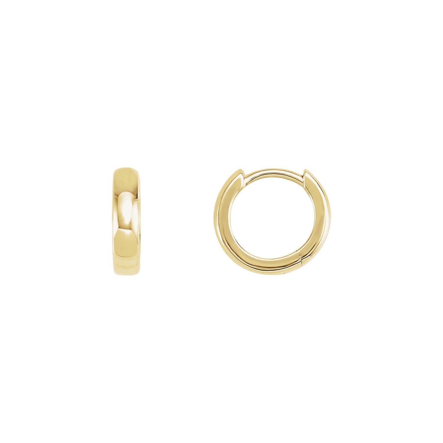 Medium Hinged Gold Hoop Earrings in 14K Yellow Gold