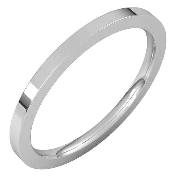 2.5mm comfort-fit flat stacking band in 14K White Gold