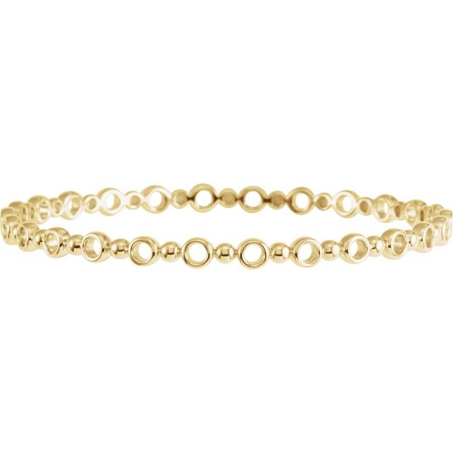 knife-edge geometric bangle bracelet in 14k yellow gold