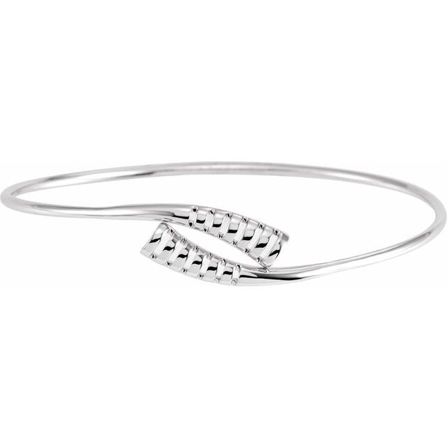 bypass bangle bracelet in 14k white gold