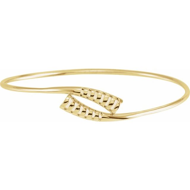 bypass bangle bracelet in 14k yellow gold