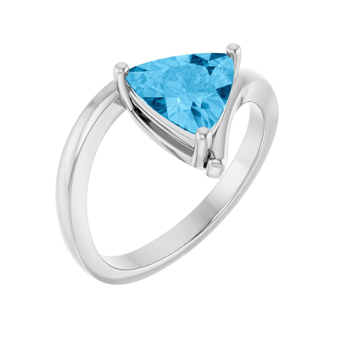 Blue Topaz Trillion Solitaire in 14K White Gold