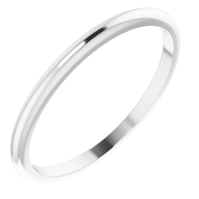 1.5mm half-round stacking band in 14K White Gold