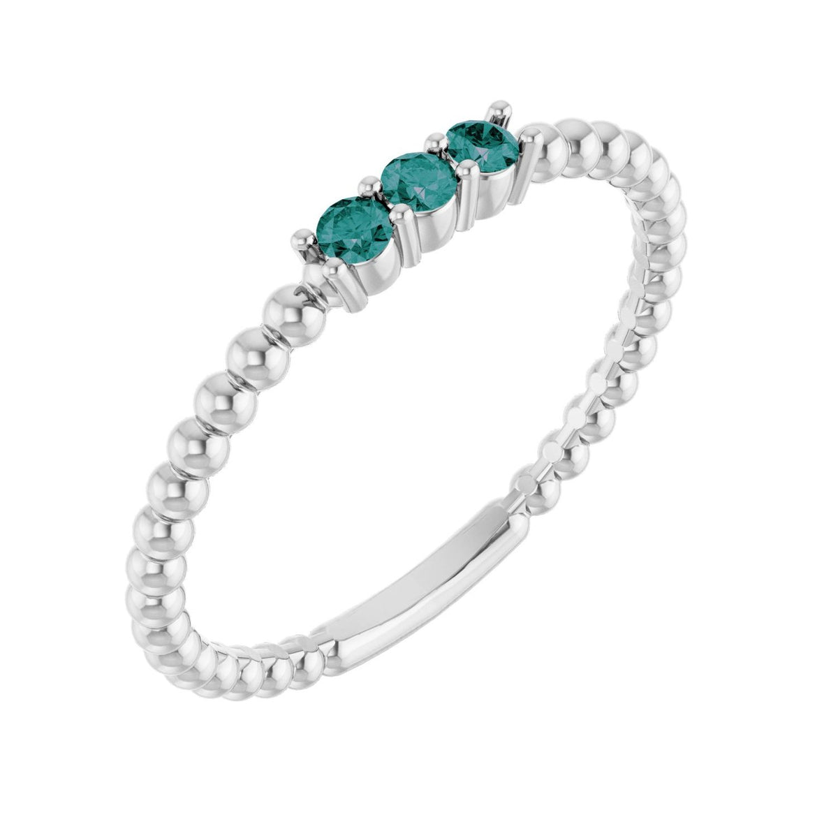 Alexandrite Beaded Ring in 14K White Gold