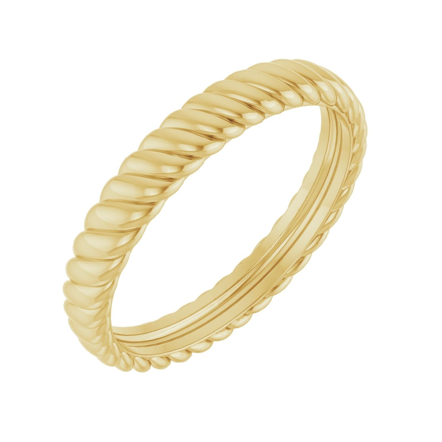 yellow gold rope-twist band men's wedding band
