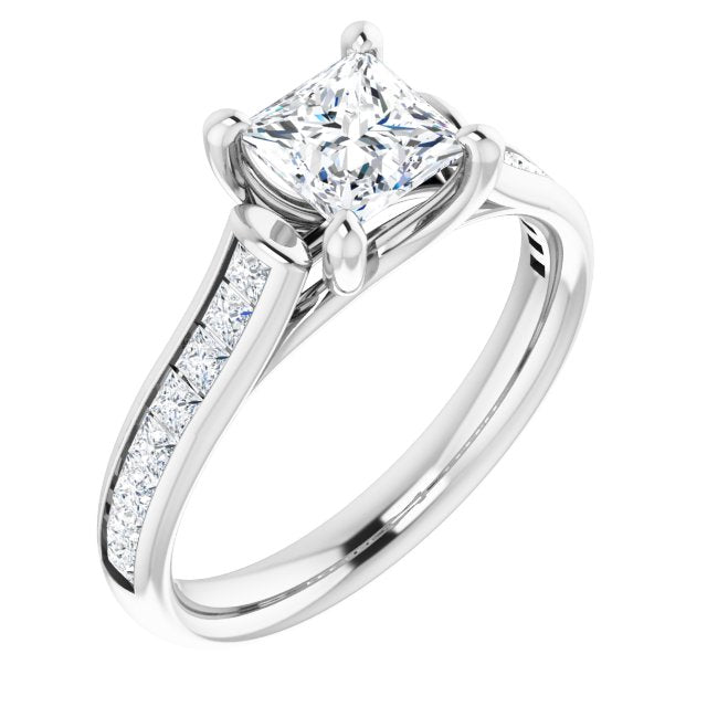0.7 ct Princess Lab-Grown Diamond Channel-Set Engagement Ring