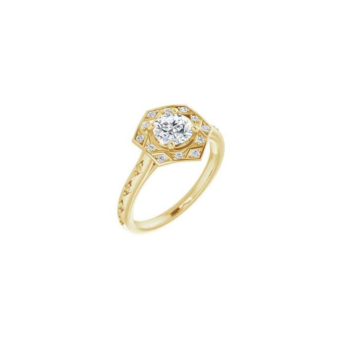 1.4 ct Cushion Lab-Grown Diamond Double-Edge Halo Engagement Ring — yellow gold