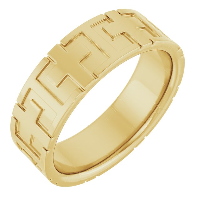 Men's Cross Flat Band