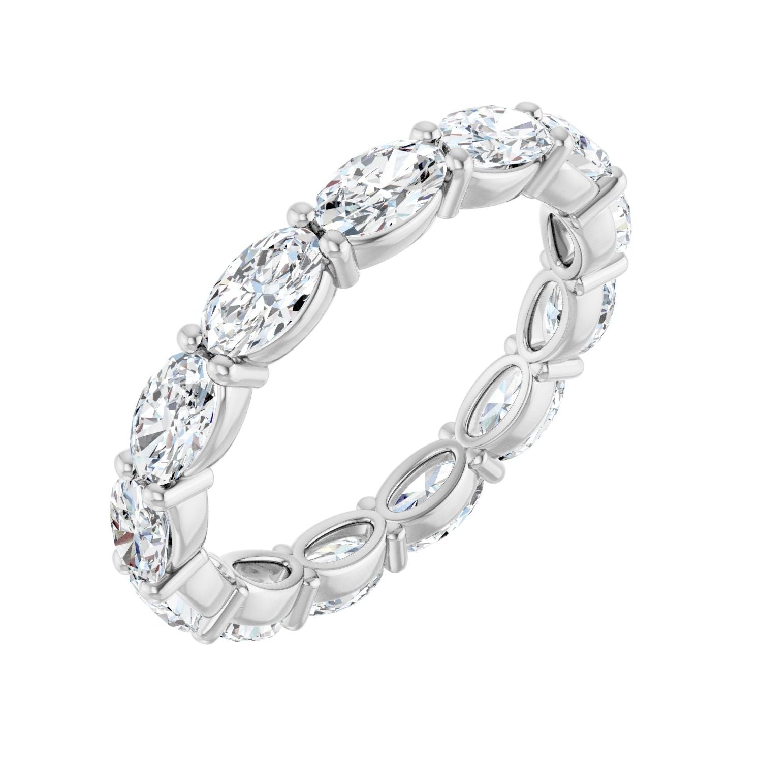 Elongated East-West Oval Diamond Eternity Band