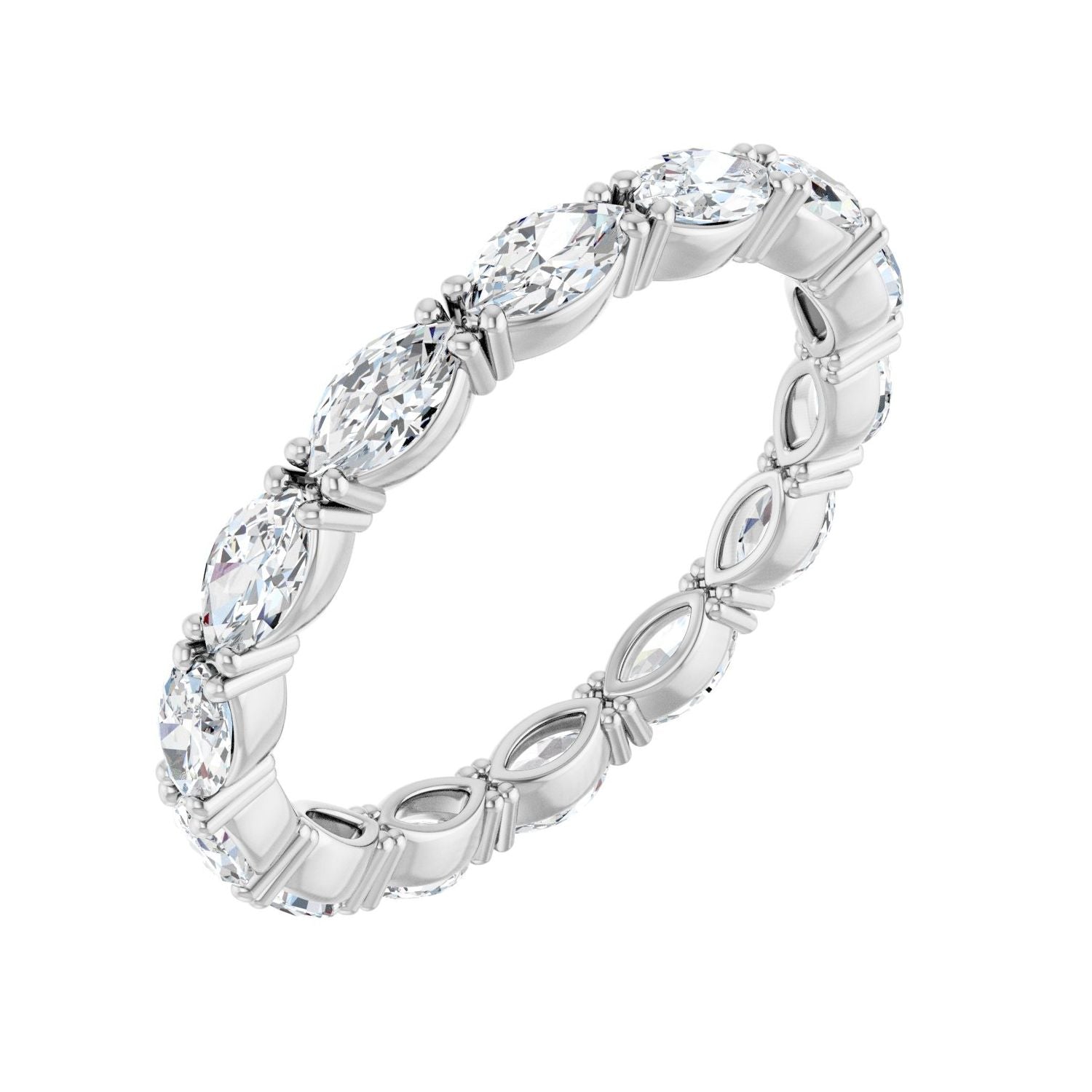 Bold East-West Marquise Diamond Eternity Band